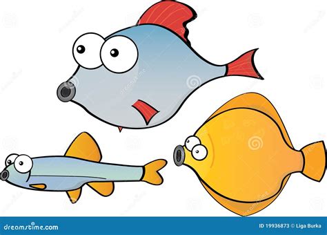 Poissons De Dessin Animé Illustration Stock Illustration Du Grand