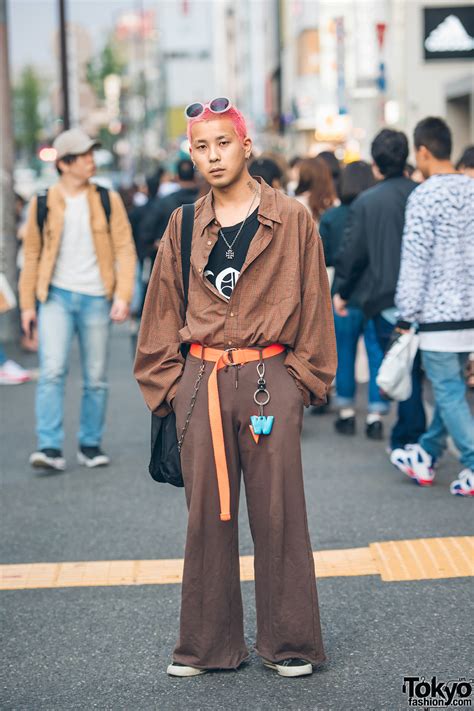 Pink Haired Harajuku Guy In Faith Tokyo Street Fashion W Converse W