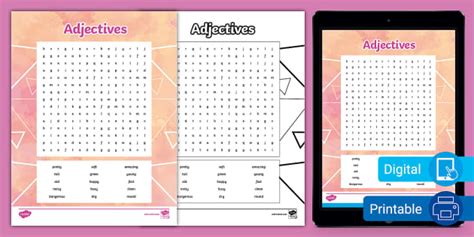 Adjectives Word Search For Ell Hecho Por Educadores