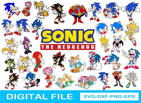 Sonic Bundle Svg Sonic The Hedgehog Svg Sonic Characters Etsy