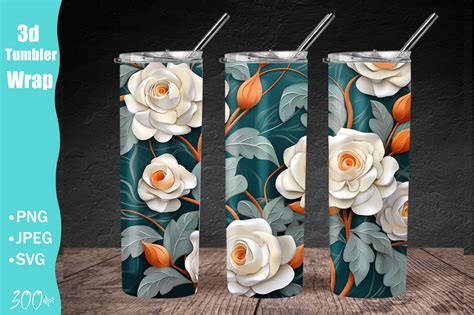 3d Floral Tumbler Wrap 3d Rose Tumbler Illustration Par Qasimgraphic1