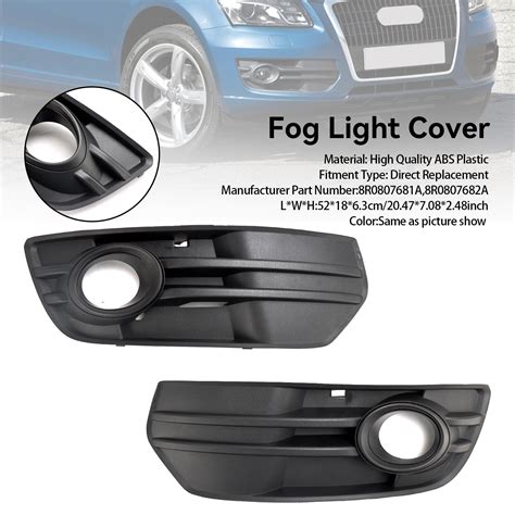 2PCS Front Bumper Grill Fog Light Lamp Covers Trim Fit Audi Q5 2009