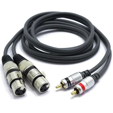 Câble Double Xlr Femelle Vers 2X Rca 5M Adaptateur 2X Prise 3 Broches