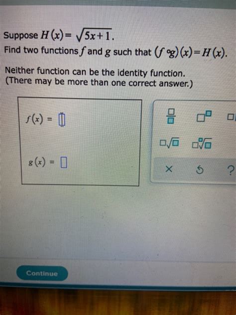 Solved Suppose H X 5x 1 Find Two Functions F And G Such