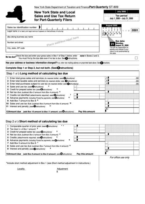 Form St 809 Printable Printable Forms Free Online