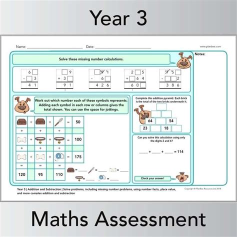 Year 3 Maths Assessment Pack New Curriculum — Planbee