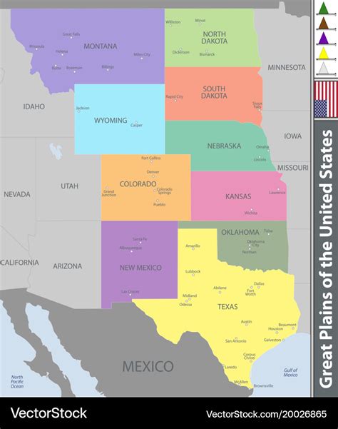 Great Plains States Map – Map Vector