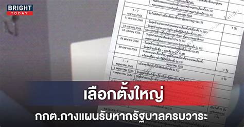 กางไทม์ไลน์ เลือกตั้ง 2566 กกต วางรายละเอียดแบบนี้ ปีหน้ารู้กันใครเป็นนายกฯ Brighttv Co Th