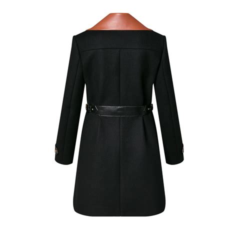 Leather Insert A Line Coat Women Ready To Wear Louis Vuitton