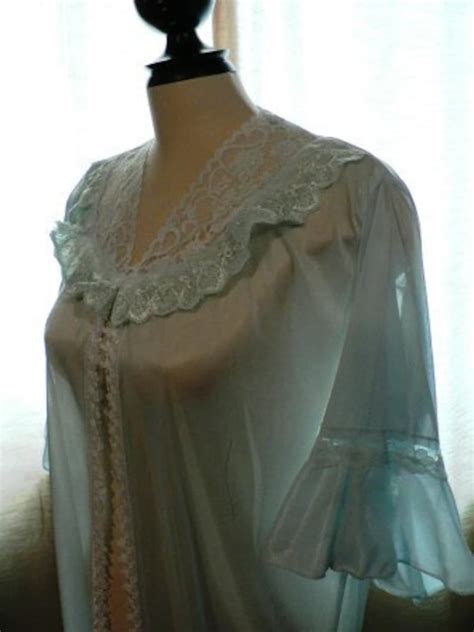 Vintage Lingerie So S Sexy Sheer Blue Lingerie Neglige Etsy Canada