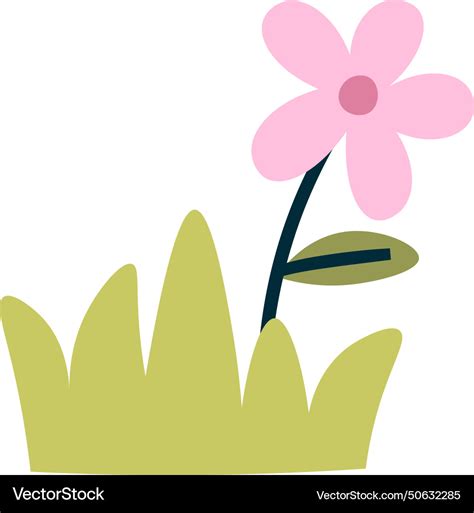 Flower and grass Royalty Free Vector Image - VectorStock