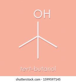 Tertbutyl Alcohol Tertbutanol Solvent Molecule Skeletal Stock