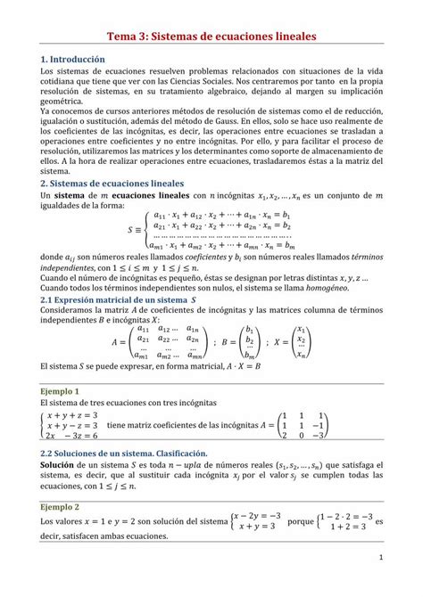 PDF Tema 3 Sistemas De Ecuaciones Linealesjemiliobasfernandez Iescla