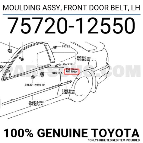 Moulding Assy Front Door Belt Lh Toyota Parts Partsouq