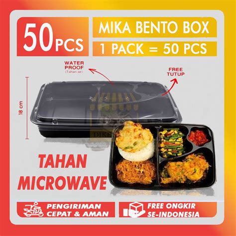 Jual Free Tutup Bento Mika Bento Sekat 4 Tahan Microwave Mika