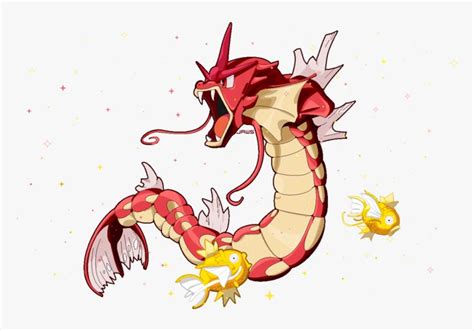 Shiny Gyarados And Magikarp Hd Png Download Pokemon Gyarados