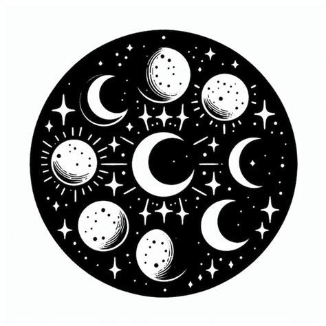 Premium Photo | Moon phases tattoo design