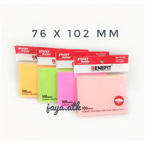 Jual Sticky Notes Memo Tempel Warna Warni Stick Notes Warna Sticky