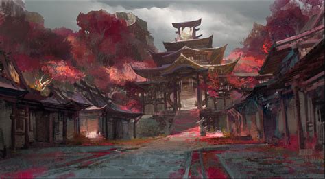 Artwork Fantasy Art Asian Architecture Wallpaper Resolution X