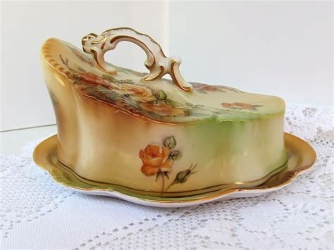 Victorian Covered Cheese Dish Vintage R S Prussia Cheese Dish With