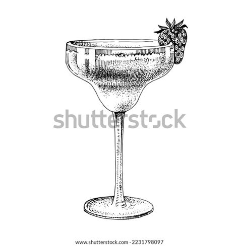 Illustration Strawberry Daiquiri Cocktail Stock Vector Royalty Free