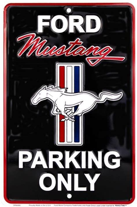 Ford Mustang Parking Only Sign Classic Car Accessories