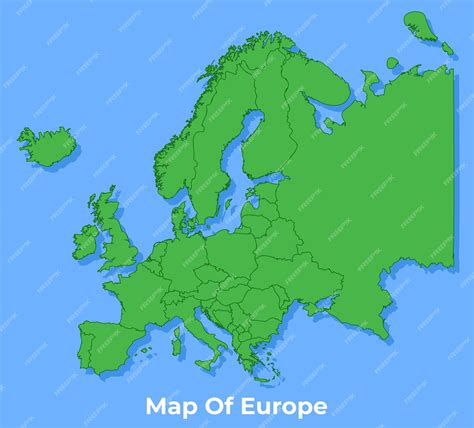 Premium Vector | Detailed map of Europe country in green vector ...