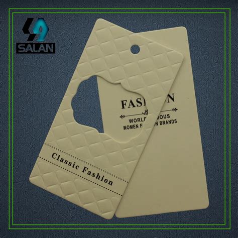 Custom Embossed Logo Paper Cardboard Printed Clothing Price Hang Tag