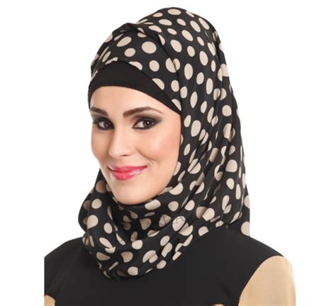 Hijab Syal Dengan Pola Polkadot Yang Manis Desain Id