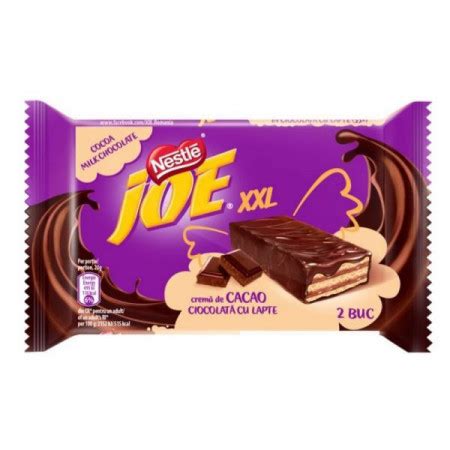 Joe Xxl Napolitane Cu Crema De Cacao Si Ciocolata Cu Lapte 2bucati 46g