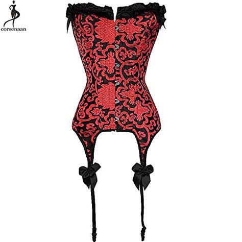 Buy ZZEBRA Red Jacquard Floral Corset Sexy Red Corsets Overbust