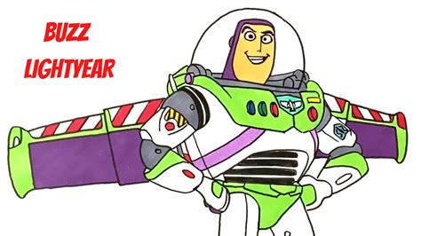 How To Draw Buzz Lightyear From Toy Story Easy Drawing For Kids Youtube