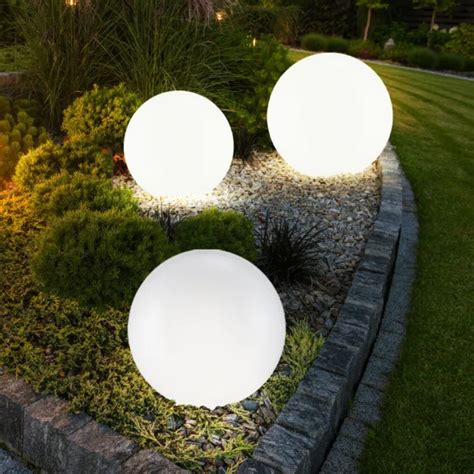 Spots Encastrer Solaire Ext Rieure Lampe Pointe Boule Argent Blanc