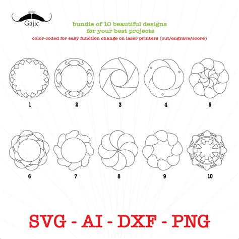 Rosette Svg Digital Clipart Wall Art Home Decor Design Woodcarving