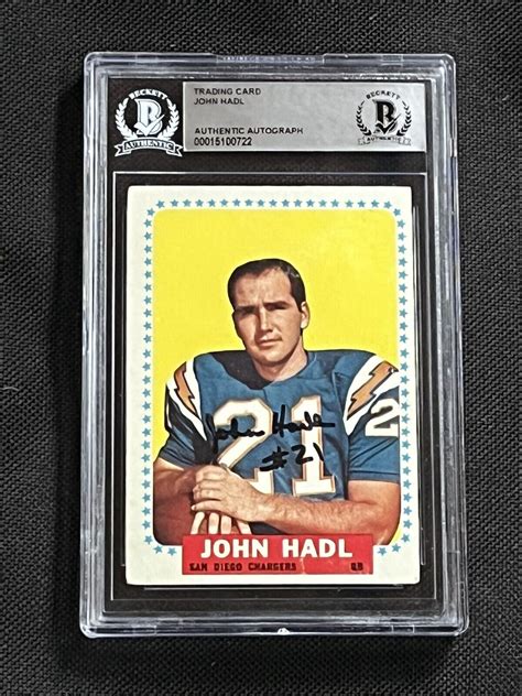 JOHN HADL 1964 TOPPS ROOKIE SIGNED AUTOGRAPHED CARD BECKETT BAS