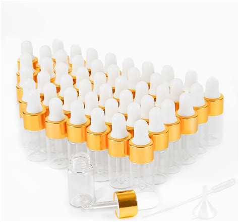 XiYee 50pcs 3ml 5ml Flacons En Verre Avec Pipettes Bouteilles En Verre