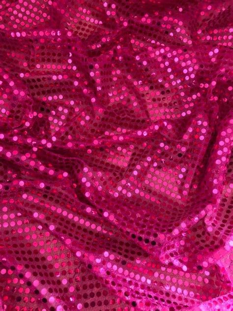 1 Meter 6mm Hot Pink Sparkly Sequin Fancy Dress Costume Dress Fabric 45