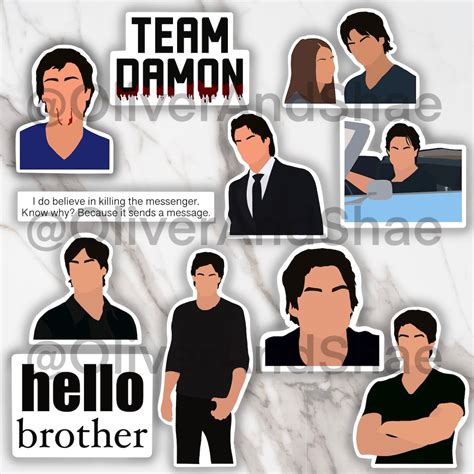 Damon Salvatore Sticker Pack 11 pc | Etsy