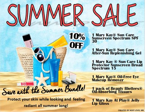 Mary Kay Summer Sale Flyer Made By Next Level Mk Solutions Feel Free To Share Mary Kay Mary