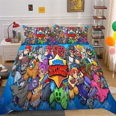 Parure De Lit Brawl Stars 3d Avec Housse De Couette Et Taie D Oreiller Pour Enfants Adolescents