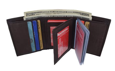 New Mens Trifold Leather Wallet Multi Pockets Classic Style Card ID ...