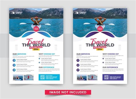 Reise Ferien Flyer Design Premium Vektor