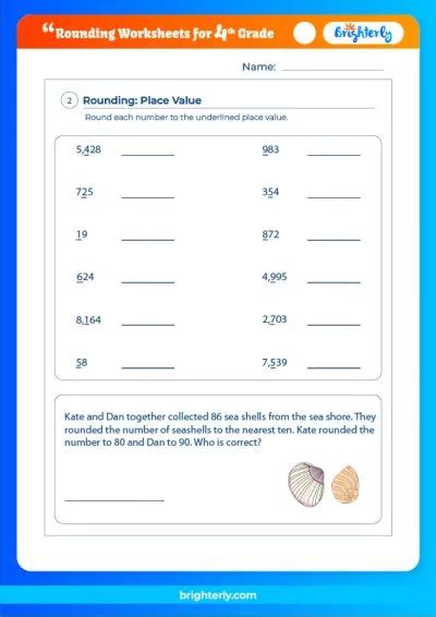 Get Free Rounding Worksheets For The 4th Grade At Brighterly