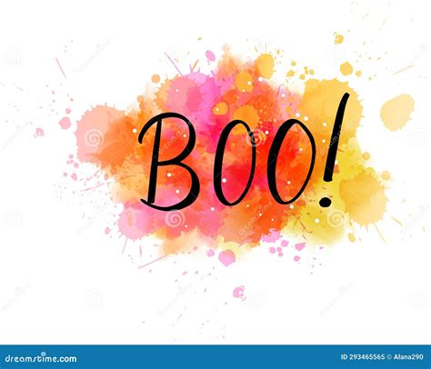 Boo! - Handwritten Modern Calligraphy Lettering Text on Abstract ...