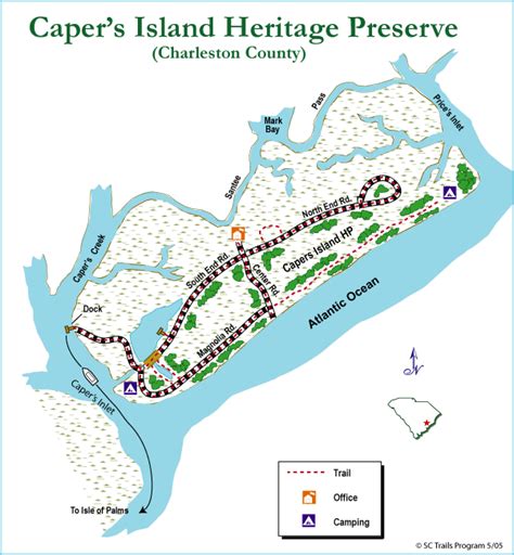 Capers Island Map South Carolina