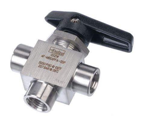 Parker Ball Valve Stainless Steel Way Piece Pipe Size