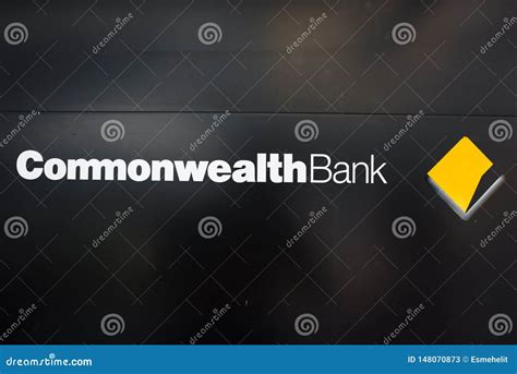 Commonwealth Bank Branch Sign On Black Background Editorial Stock Photo