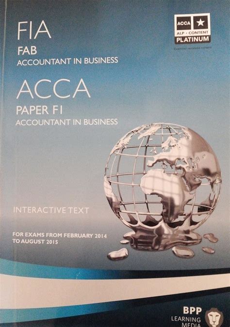 Fia Foundations Of Accountant In Business Fab Acca F Paper F