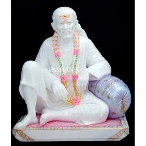 Hindu White Marble Shirdi Sai Baba Statue Sizedimension Standard