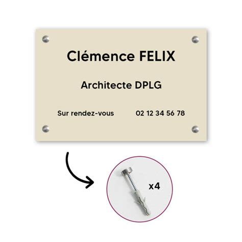 Plaque Professionnelle Personnalisable En Pvc Pour Architecte Cabinet